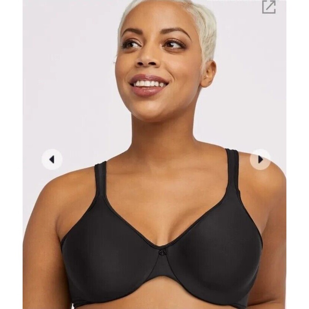 NWOT Black Bali Passion For Comfort Underwire Bra Full Coverage Stretch Cup 38DD